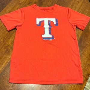 Texas Rangers youth small (6-7) red polyester shirt